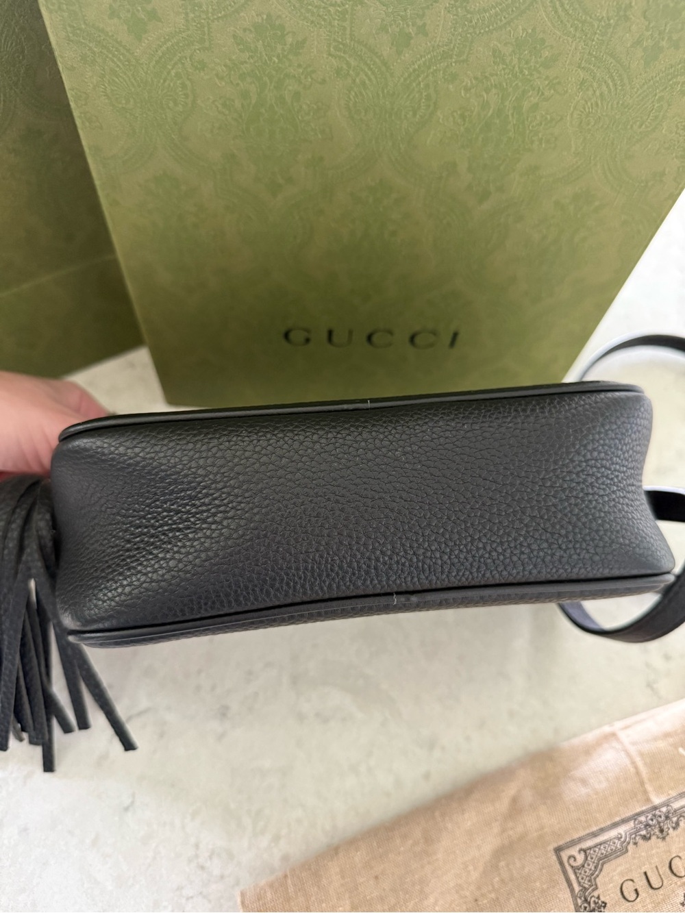 Gucci Black Soho Leather Tassel Crossbody Bag - Picture 5 of 13